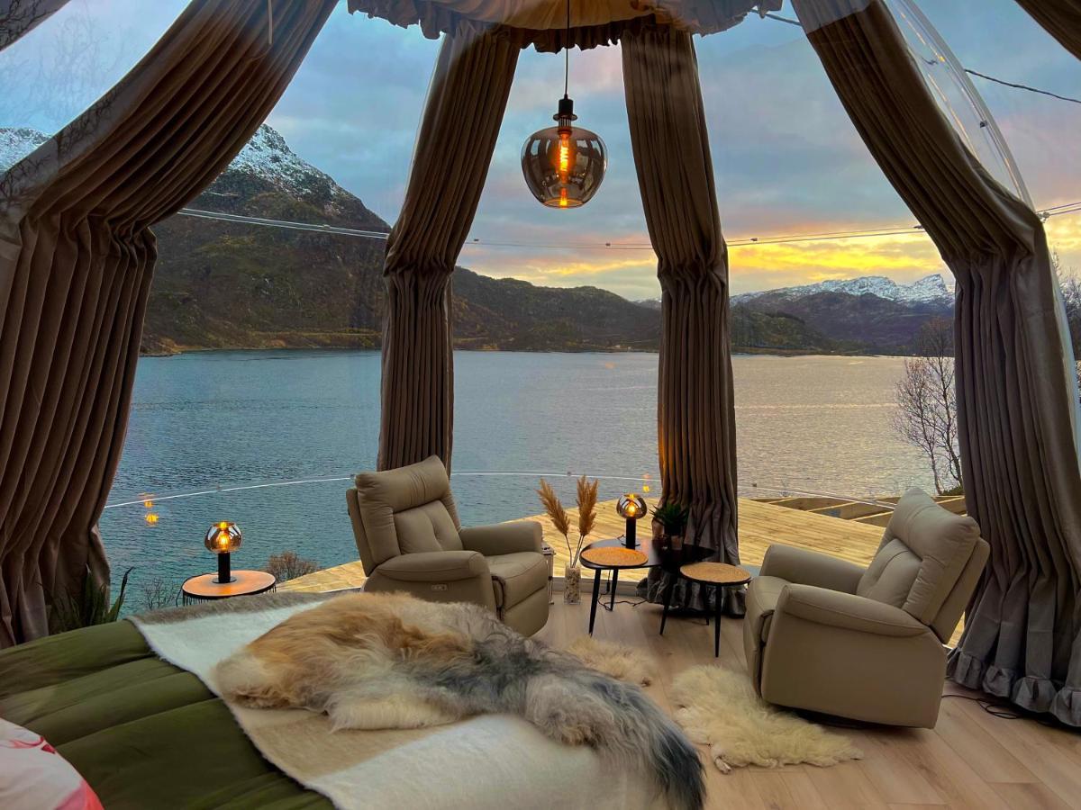 Lofoten Glampingdome Myrland Exteriör bild
