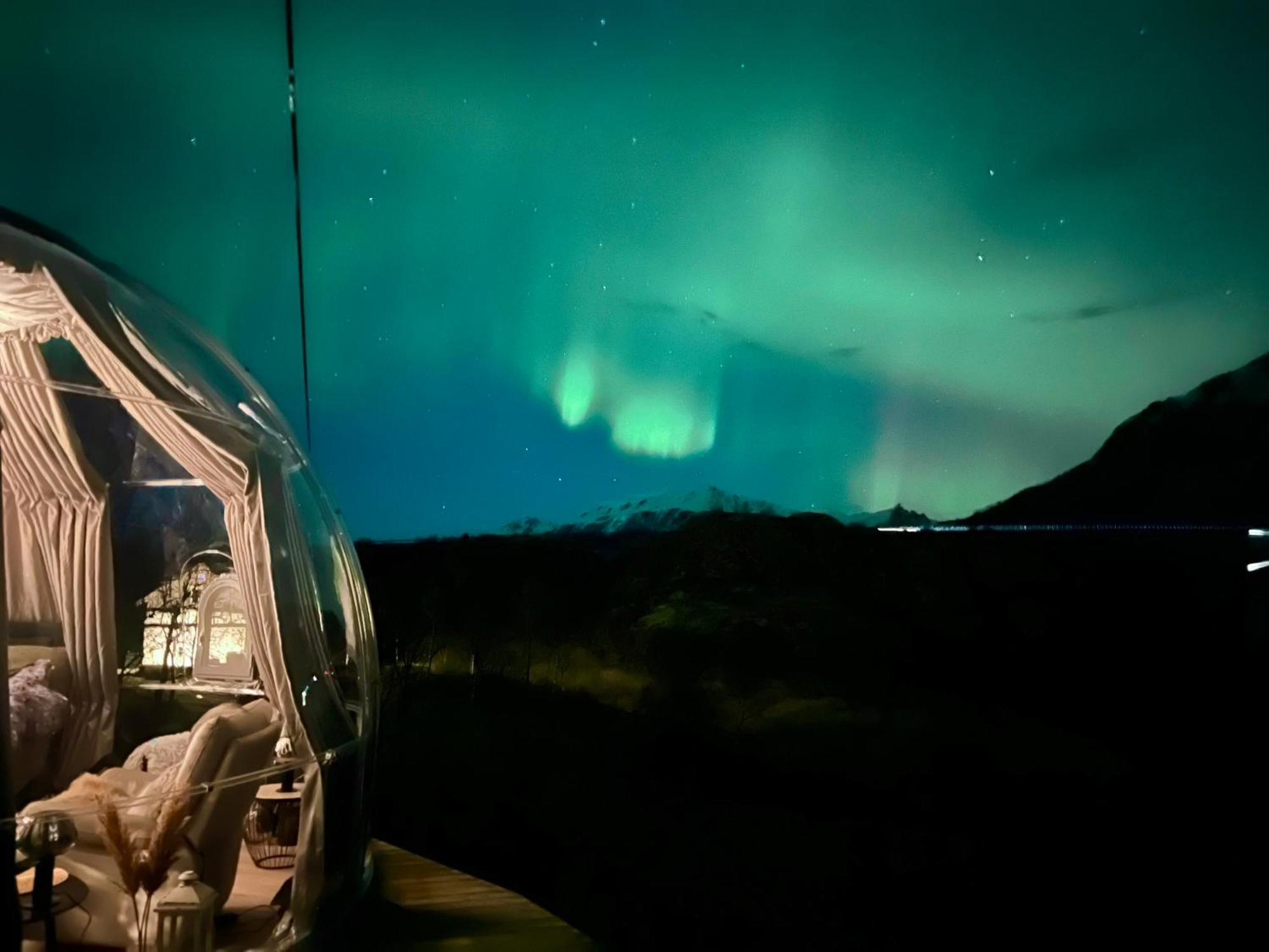 Lofoten Glampingdome Myrland Exteriör bild
